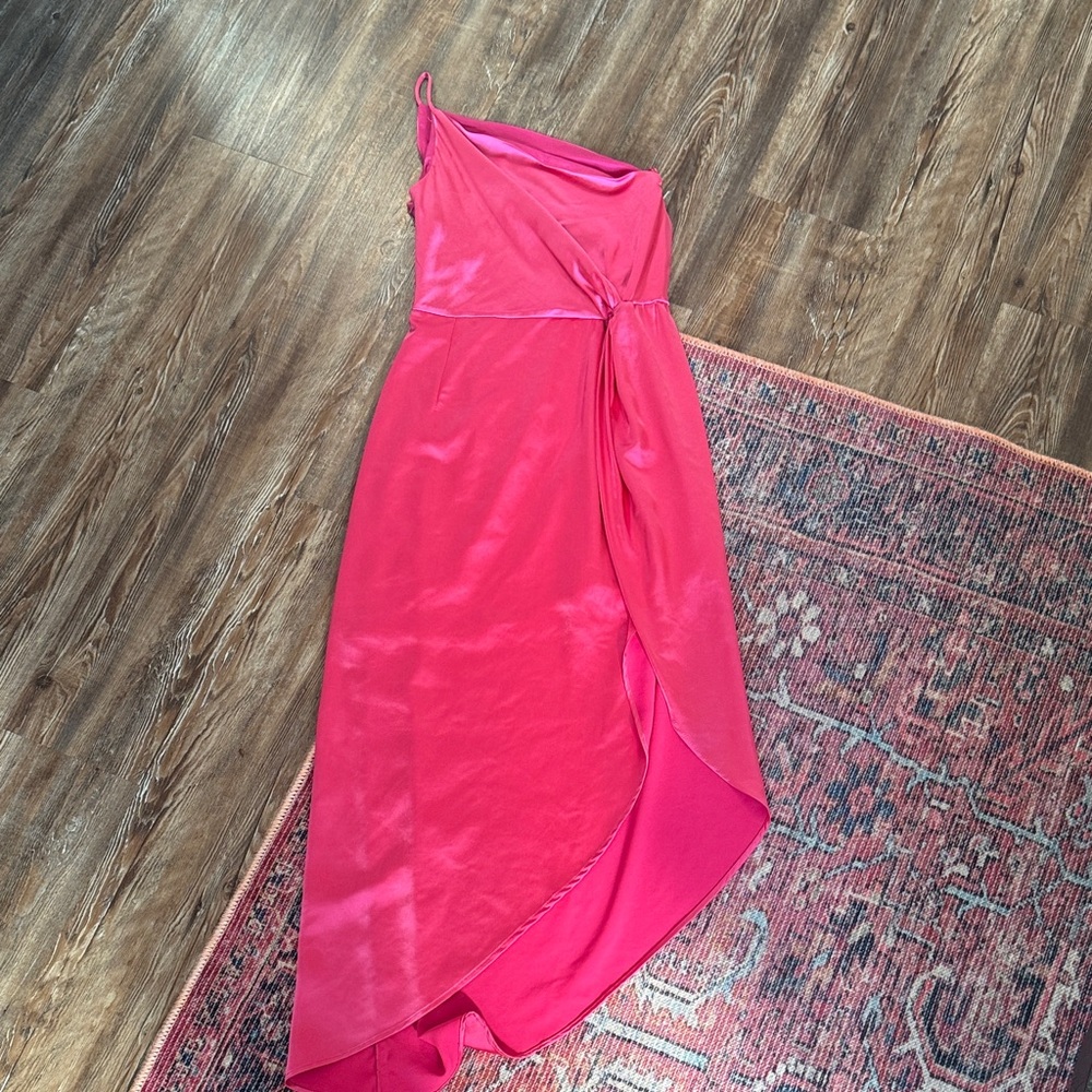 Chic Asymmetrical Pink Dress